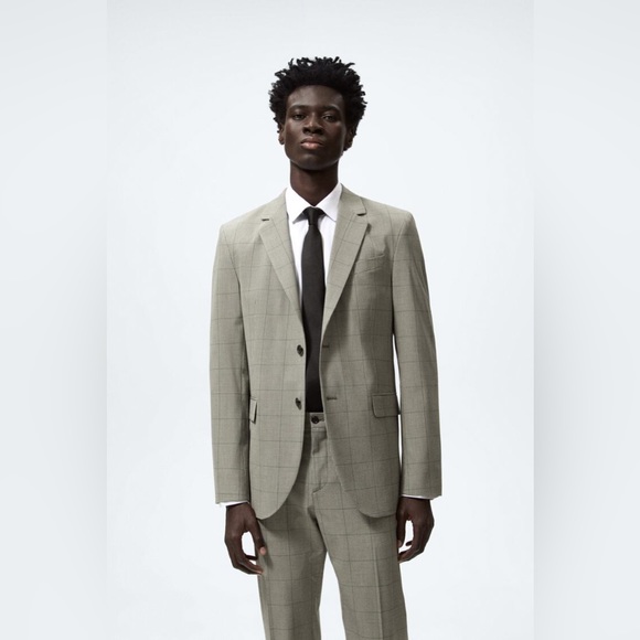 SALE!NWT $149 ZARA CHECKERED SUIT BLAZER SIZE 40 - Picture 3 of 8